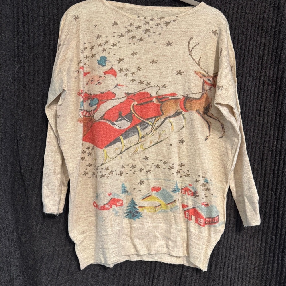 Festive Santa and Reindeer Sweater